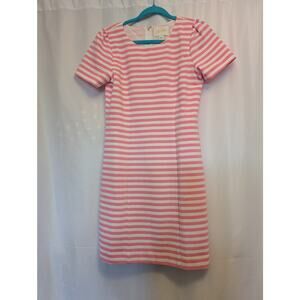 Lilly Pulitzer Pink White Stripe Short Sleeve Shift Dress Women's Size 4 Summer